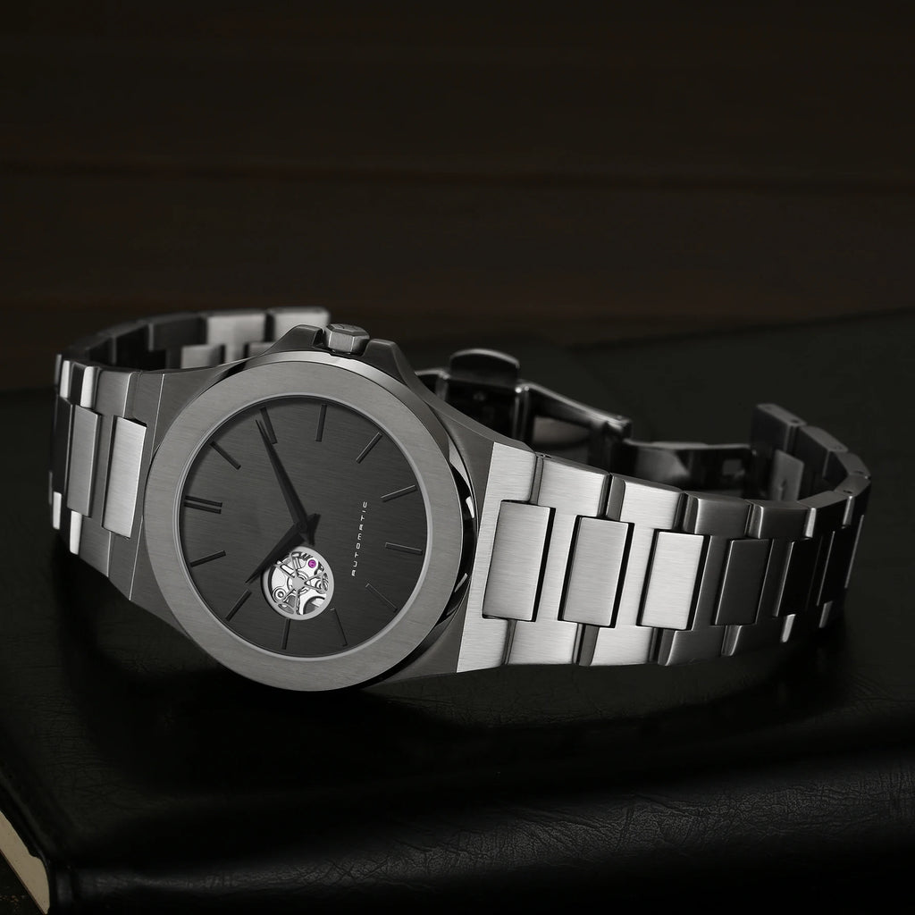 Men luxury automatic watch lifestyle angle