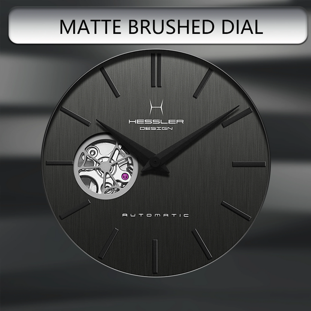 Men luxury automatic watch dial close up